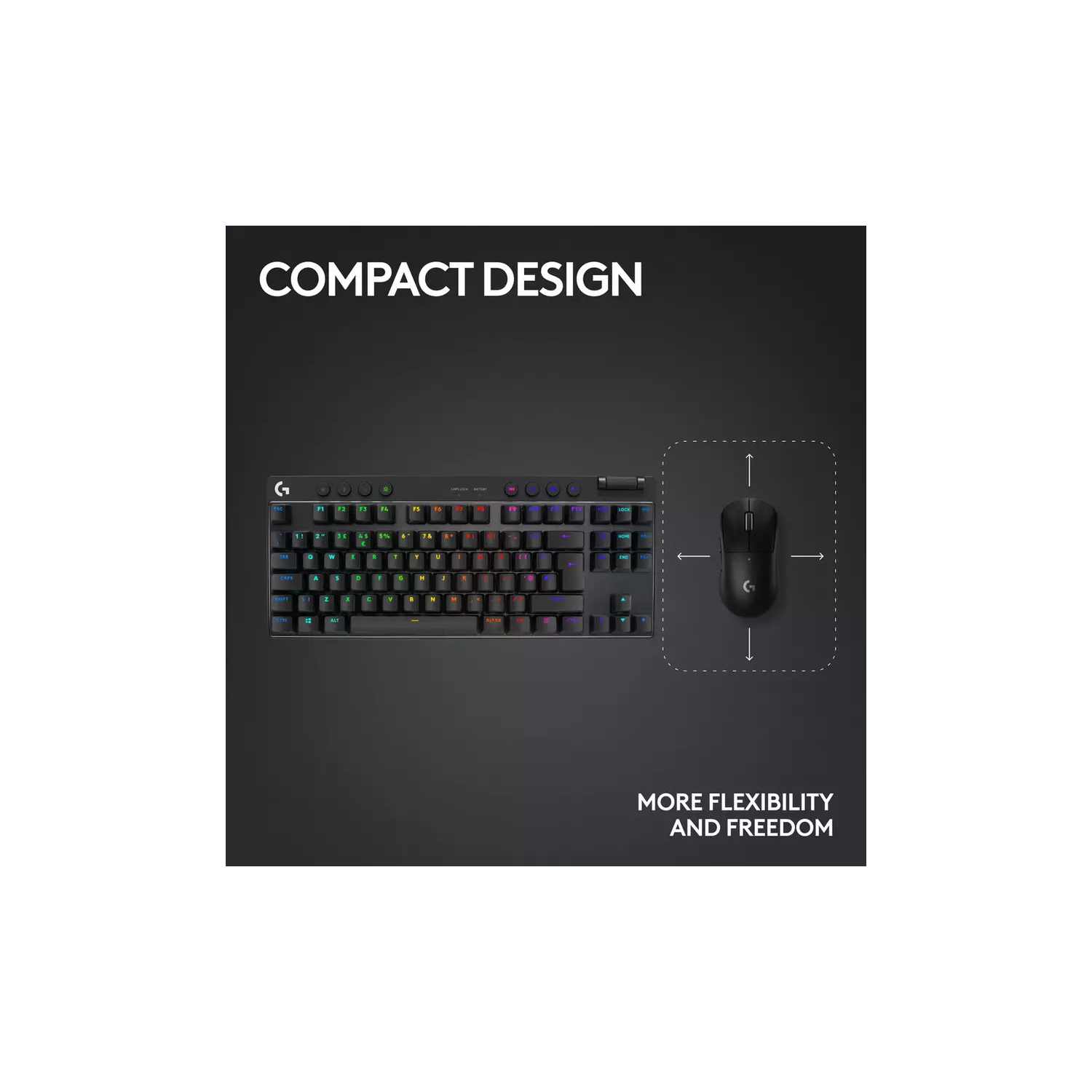 Logitech G PRO X TKL LIGHTSPEED Wireless Gaming Keyboard, Ultra Portable Tenkeyless Design, LIGHTSYNC RGB, Tactile Switches (GX Brown), QWERTY UK English Layout, Black - Image 7