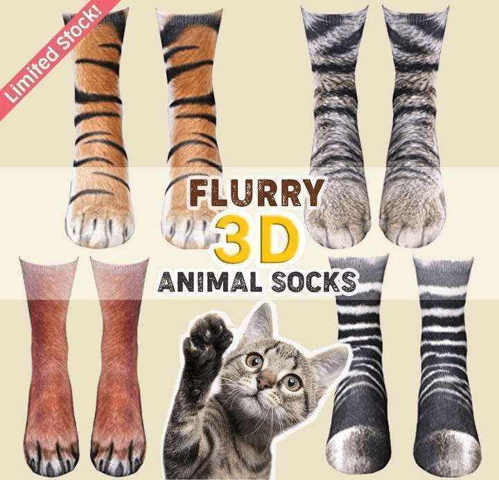 Calzini per zampe per animali 3d flurry - [una dimensione si adatta a tutti]