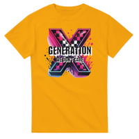 Generation X Retro Pink Checkered We Don't Care T-Shirt | Gen X T-Shirt | GXT-009