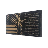 The American's Creed Engraved Wooden American Flag - LEF016