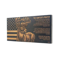 The Hunters Prayer (Deer) Engraved Wooden American Flag - LEF012