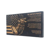 The Hunters Prayer (Elk) Engraved Wooden American Flag - LEF011