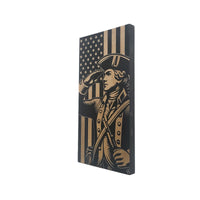 Patriot Soldier Engraved Wooden American Flag - LEF009