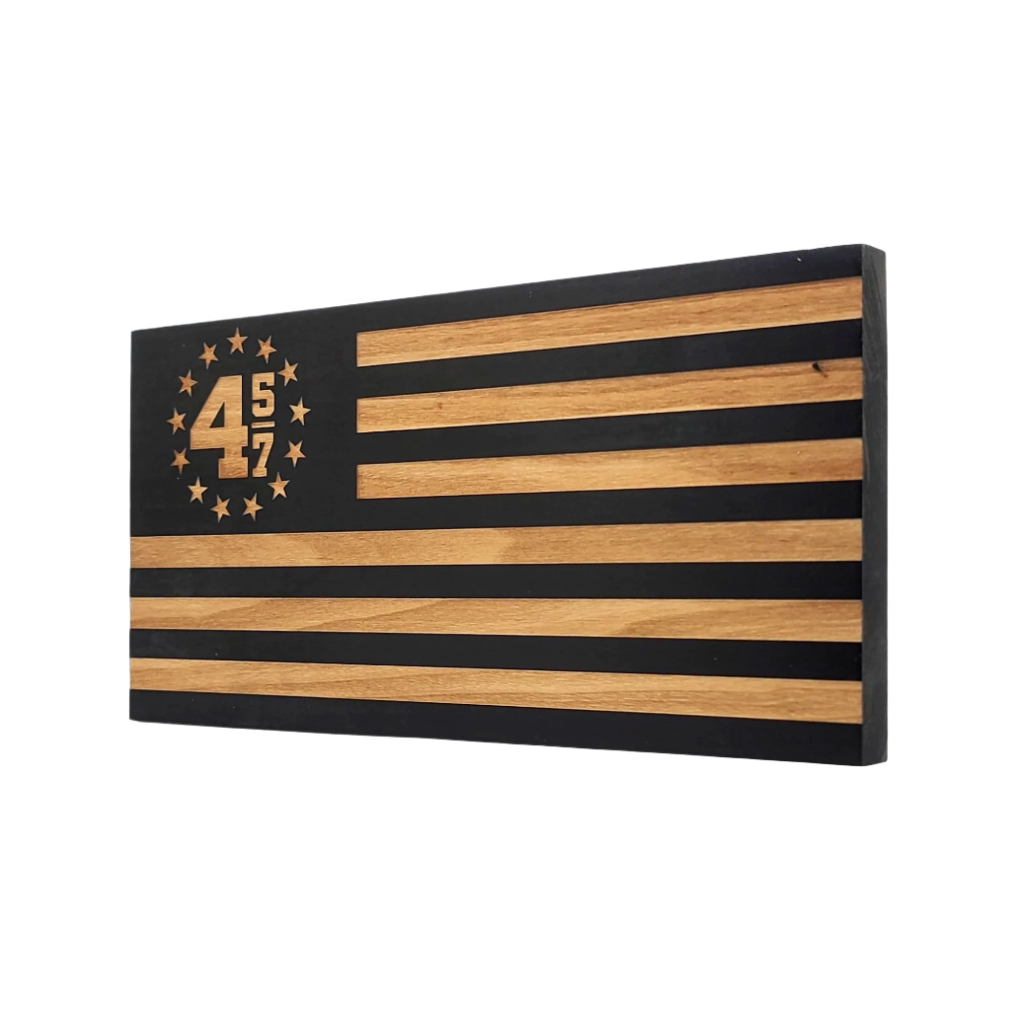 45/47 Engraved Wooden American Flag - LEF007