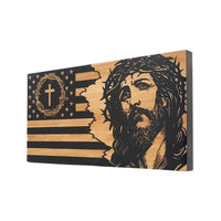 Jesus Wooden American Flag - LEF022