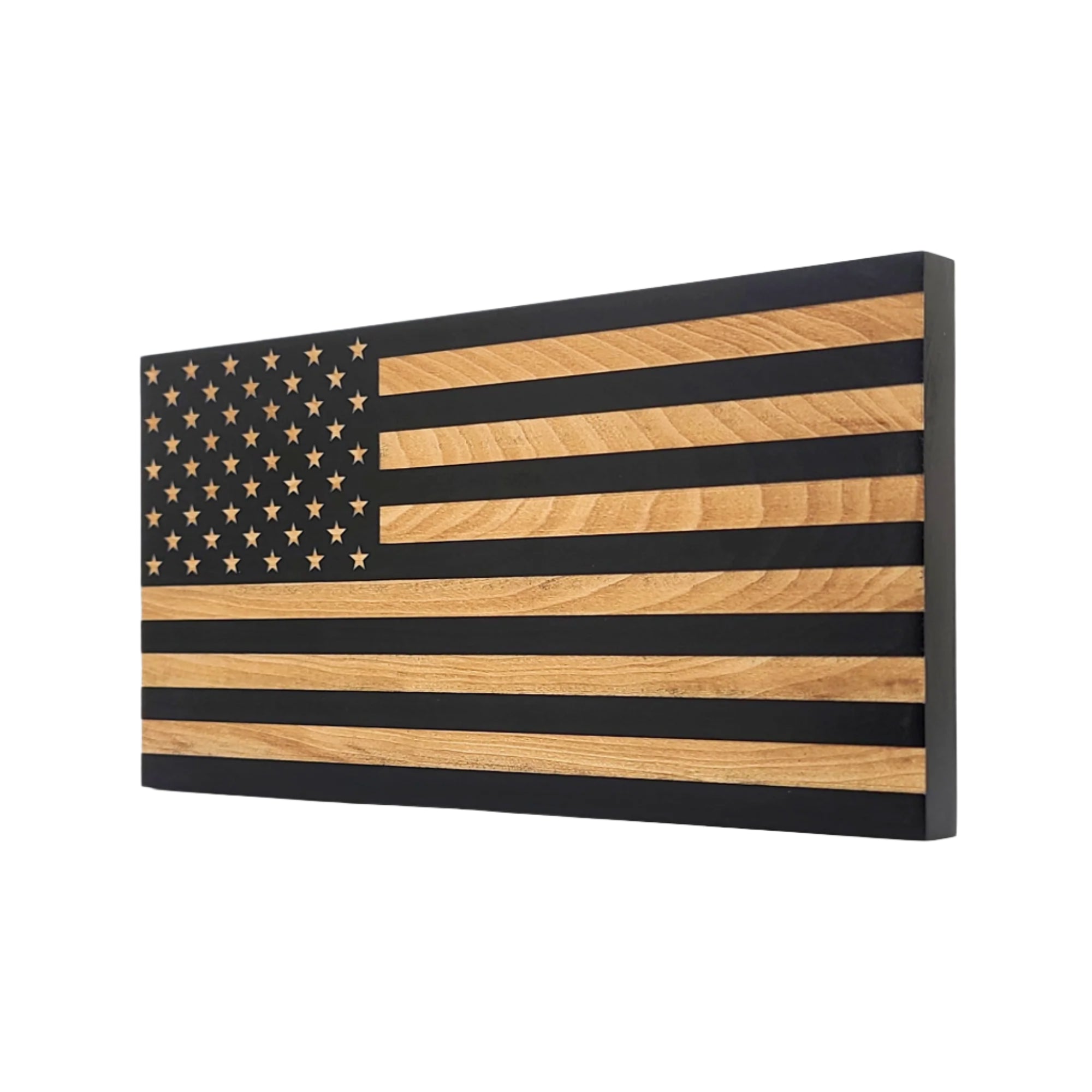 Engraved Wooden American Flag - LEF004