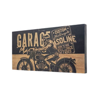 Custom Motorcycle Engraved Wooden American Flag - LES001