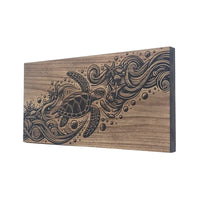 Sea Turtle Engraved Wooden Sign - LES002