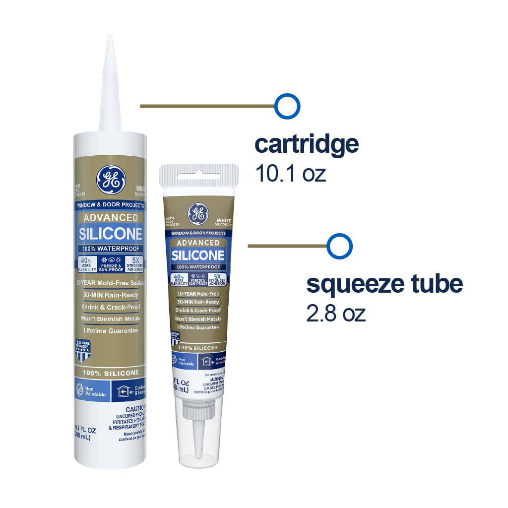 GE Sealants Advanced Silicone 2® Window & Door Sealant 10.1 Oz. White (10.1 Oz., White)
