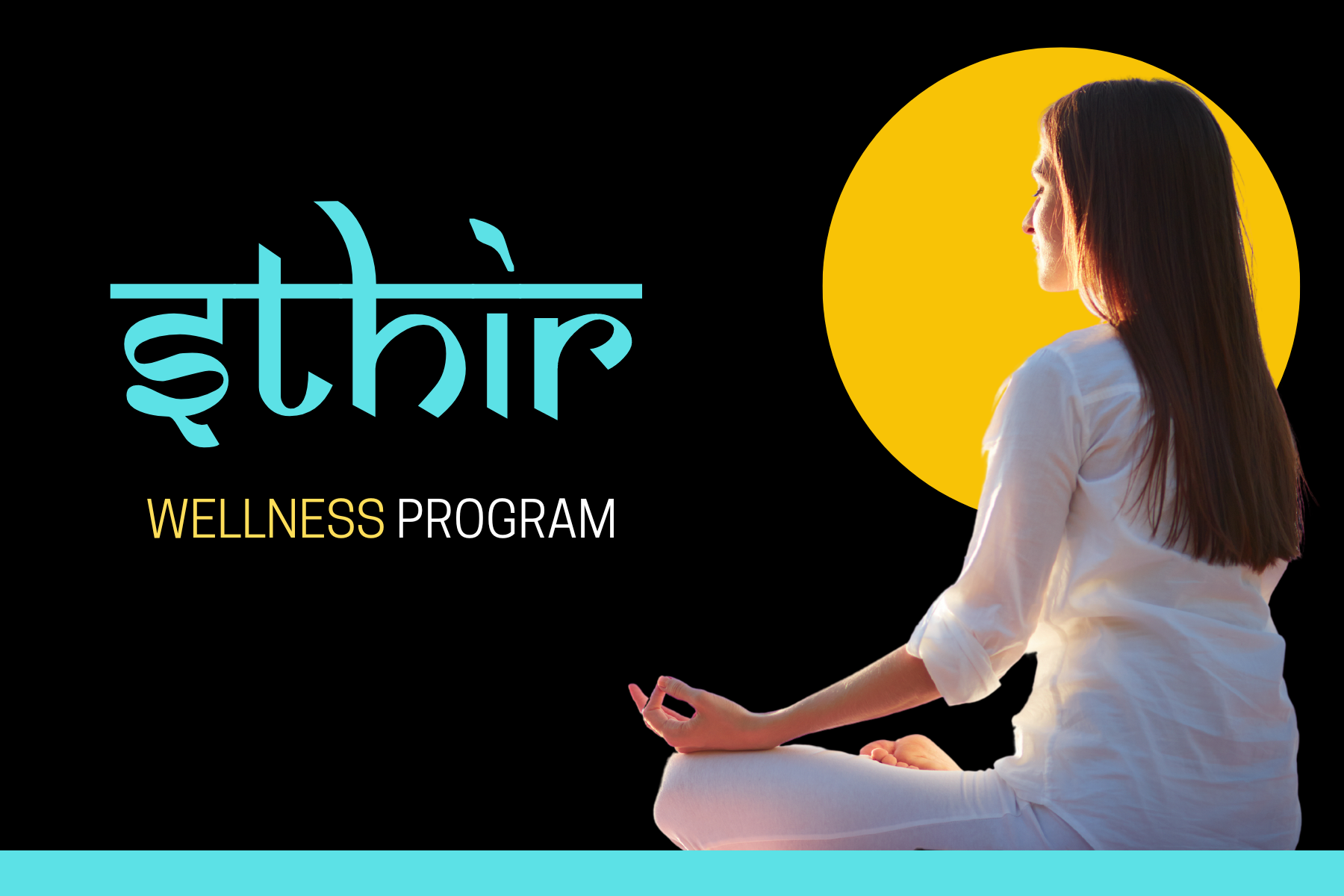 Mental Wellness Program, a woman meditating to introduce a program where personalised wellness plans are offered.