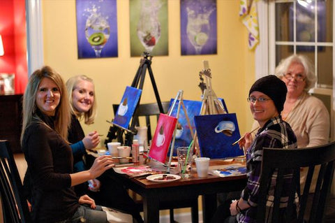 how to throw a canvas paint party for paint and sips