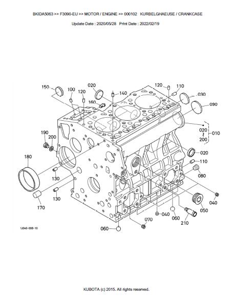 Kubota F3090-EU Front Mower Parts Catalogue Manual (Publishing ID: BKI ...