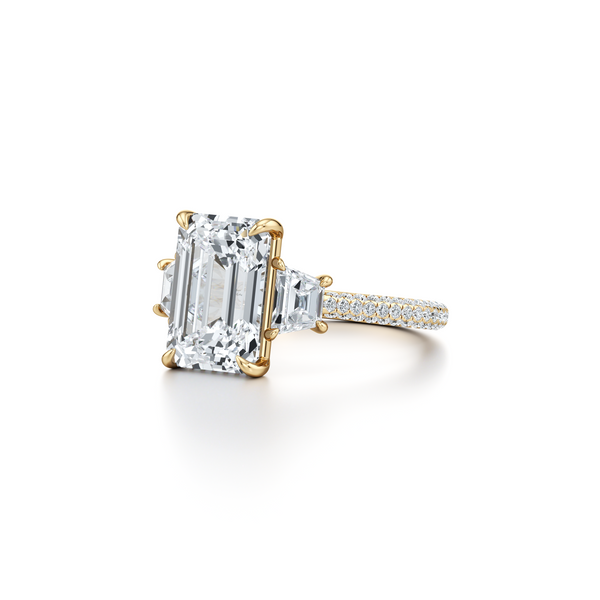 Garnet and Aquamarine Three Stone Engagement Ring Springtime