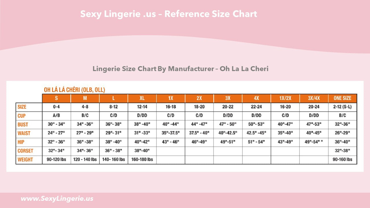 Sexy Lingerie .us Guide Chart