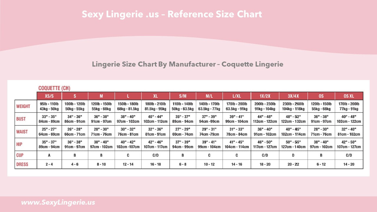 Sexy Lingerie .us Guide Chart