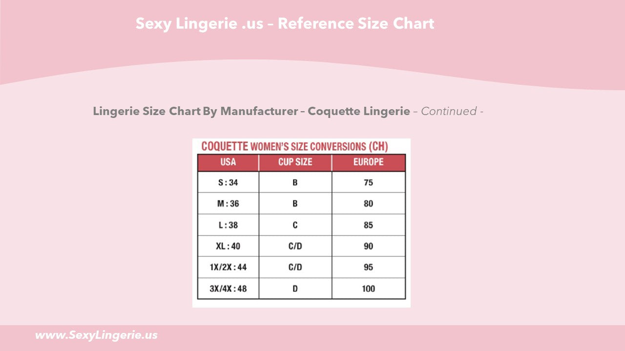 Sexy Lingerie .us Guide Chart