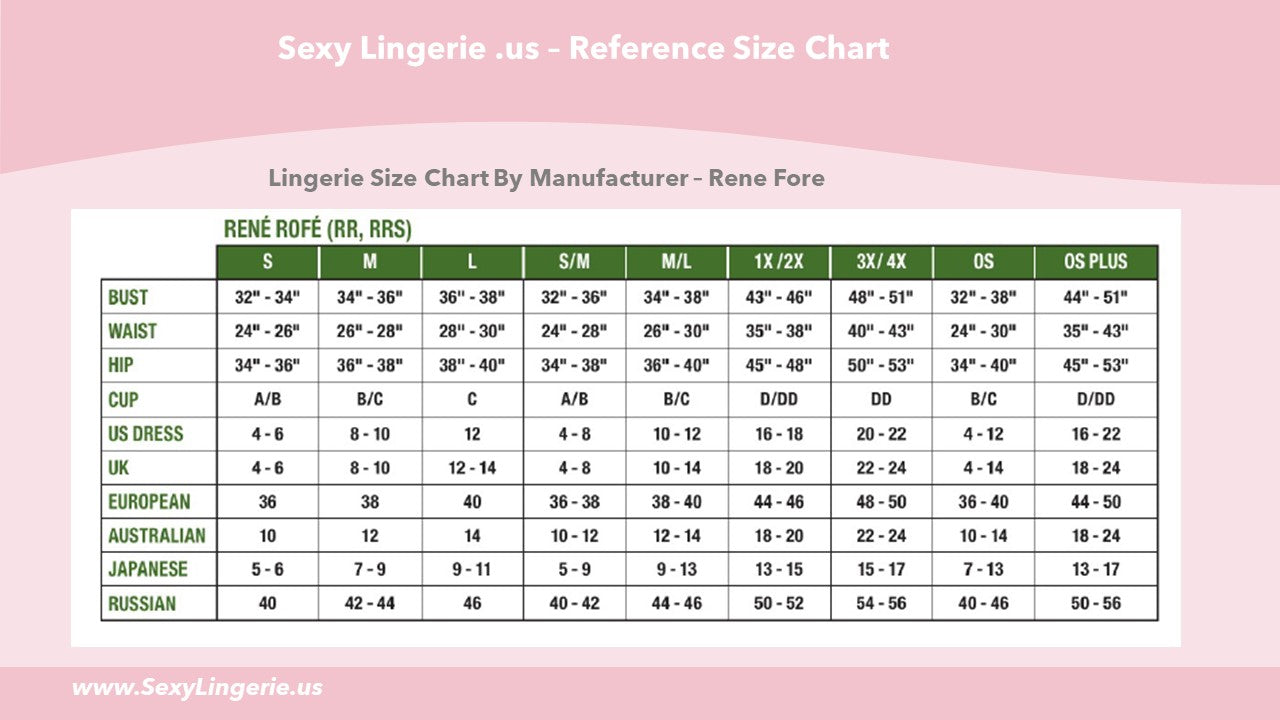 Sexy Lingerie .us Guide Chart