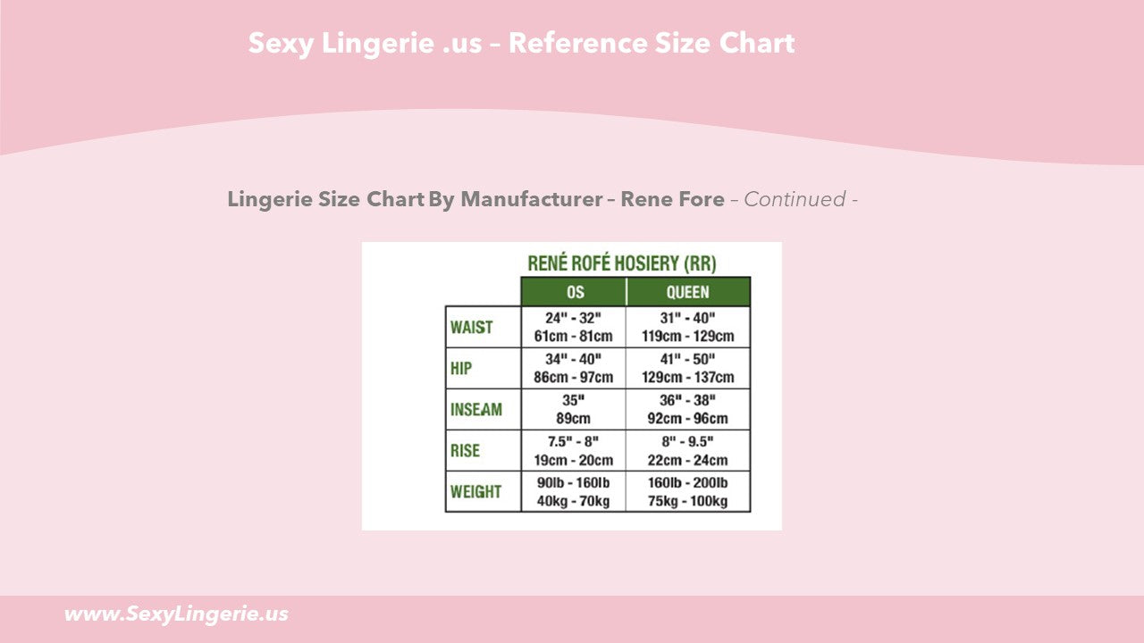 Sexy Lingerie .us Guide Chart