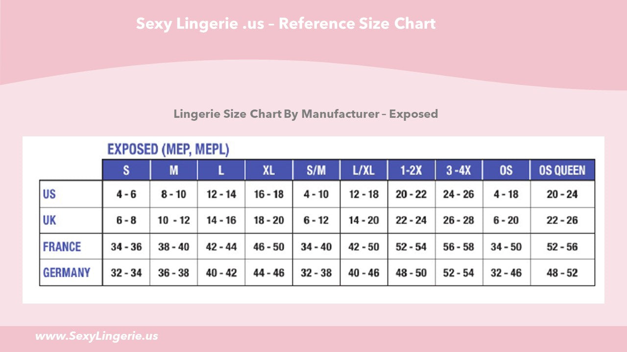 Sexy Lingerie .us Guide Chart