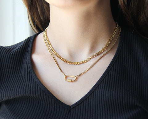 Gold chunky layering set for women