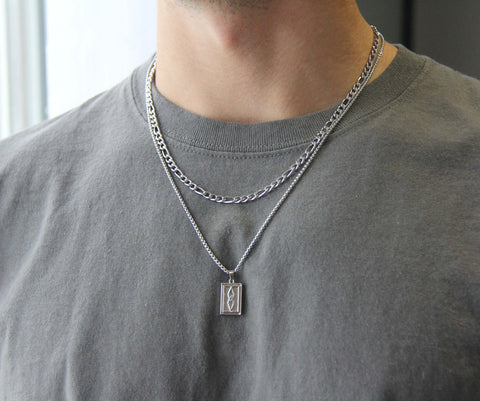 Silver Necklace Set For Men - Boutique Wear RENN