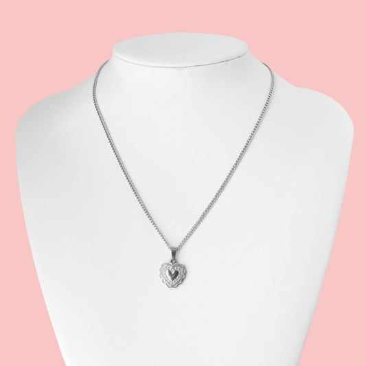 Dainty Silver Lock Star Pendant Necklace For Women - Boutique Wear