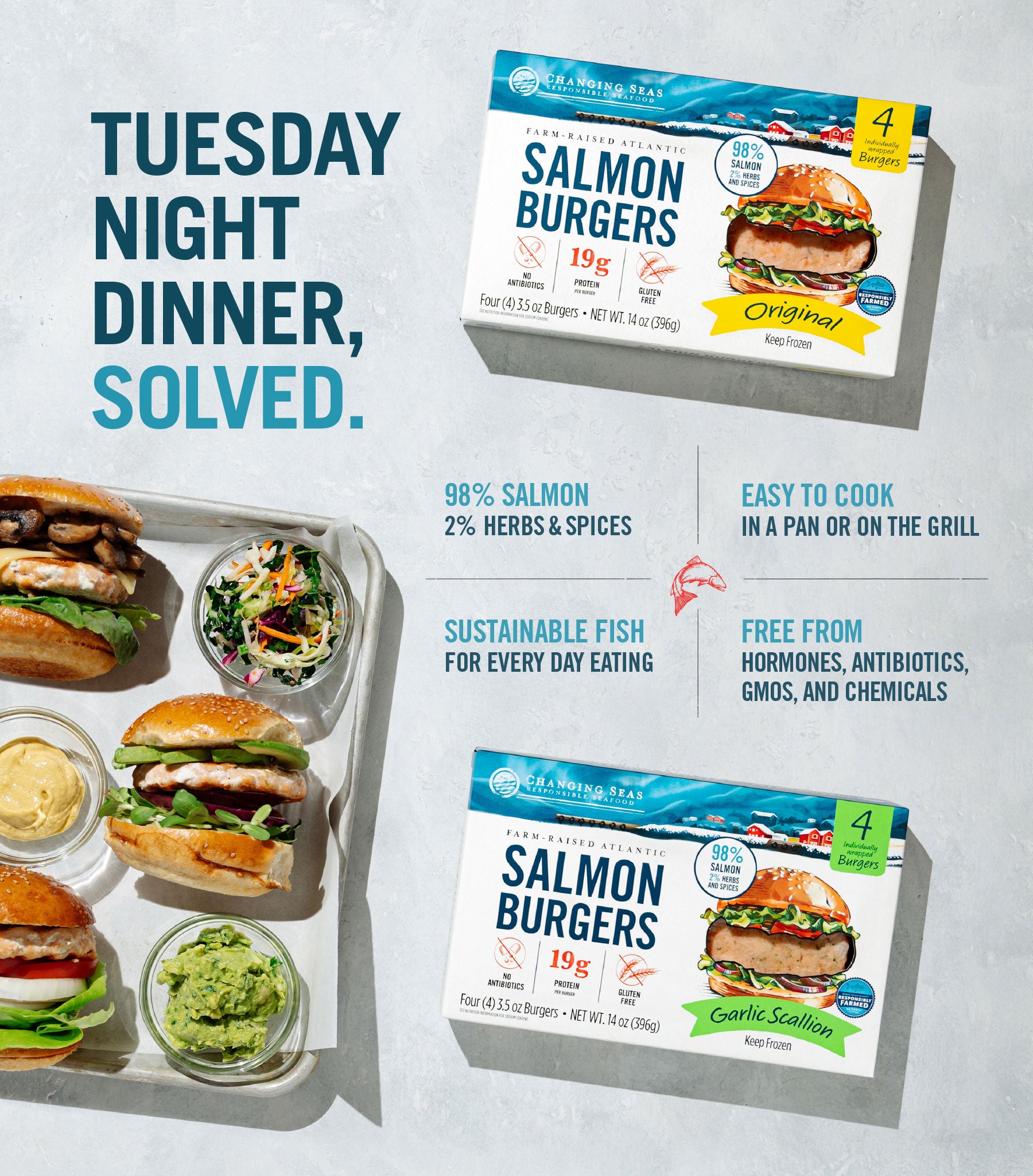 Changing Seas Salmon Burger – Blue Circle Foods