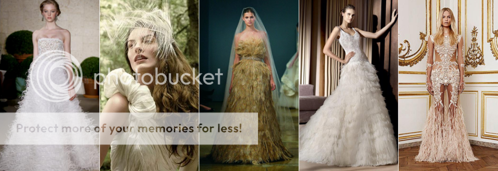 feather bridal dresses