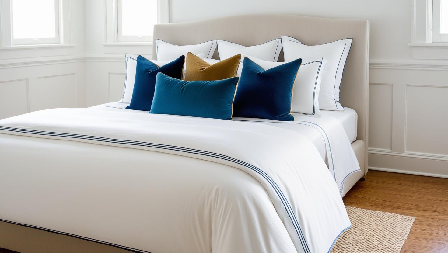 a big king side bed with mattress and pillows