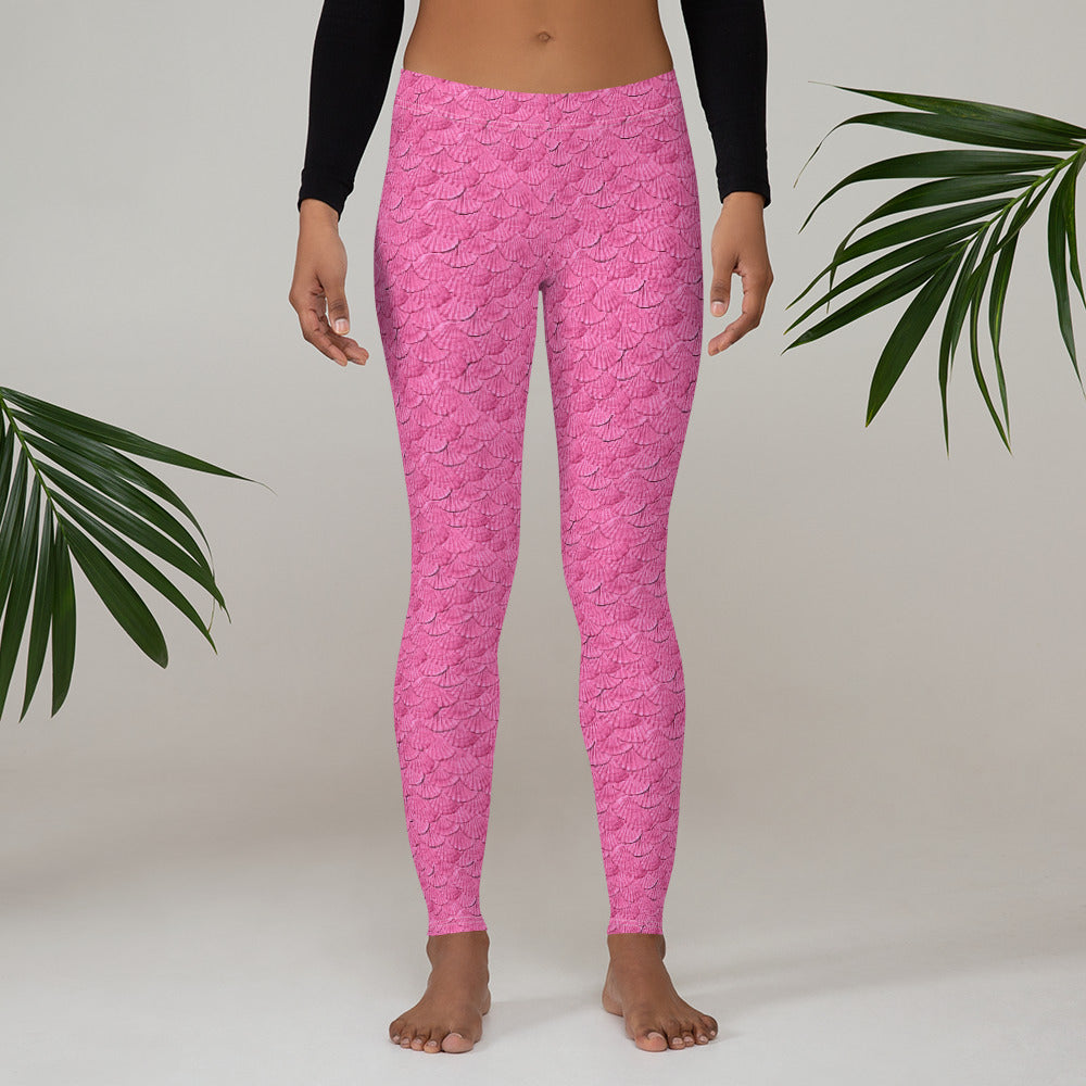 Abstract Capri leggings, Workout Pants 'Mermaid Tail 01' - Castle of Joy