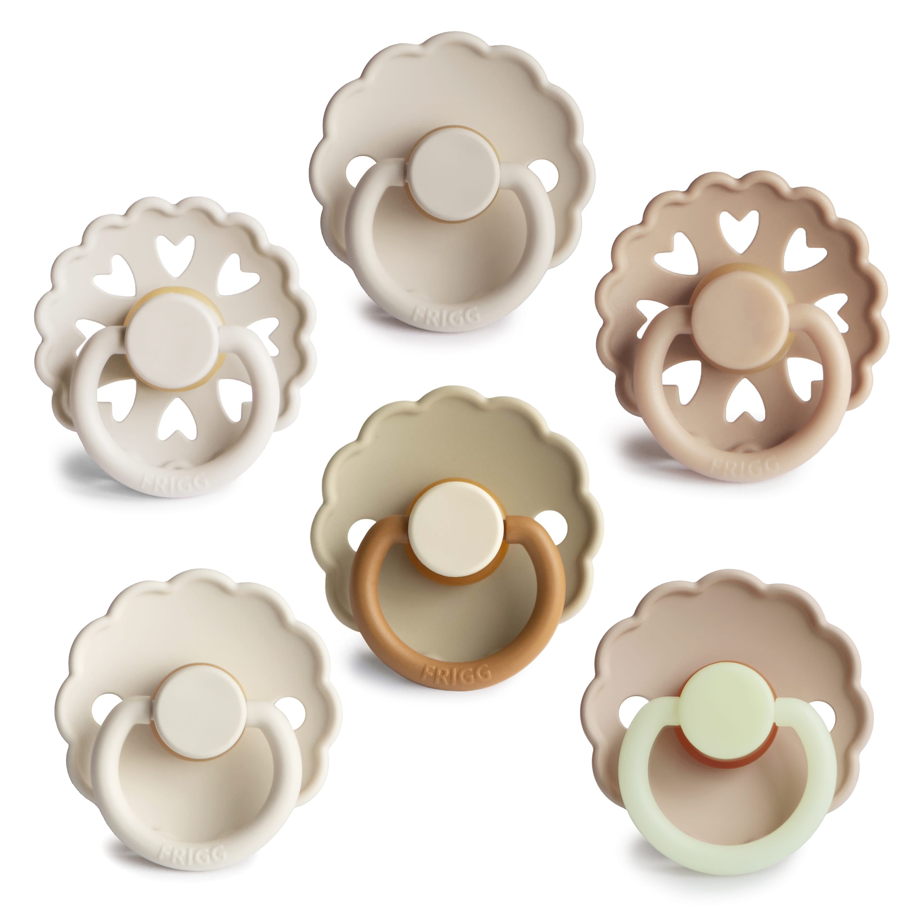 FRIGG Natural Rubber Latex Pacifier Pack of 6