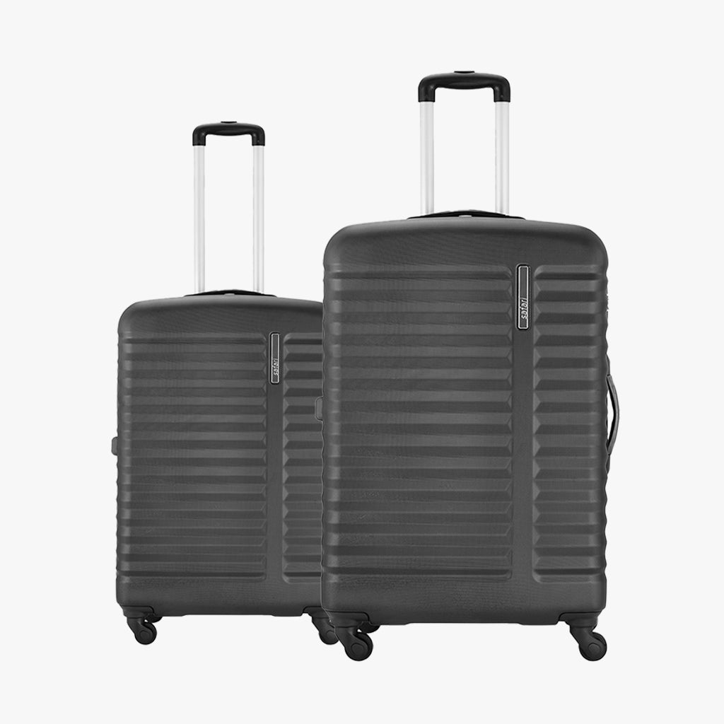 Aerodyne Hard Luggage With TSA Lock and Airline Compliant Sizing Combo (Small and Medium) - Black