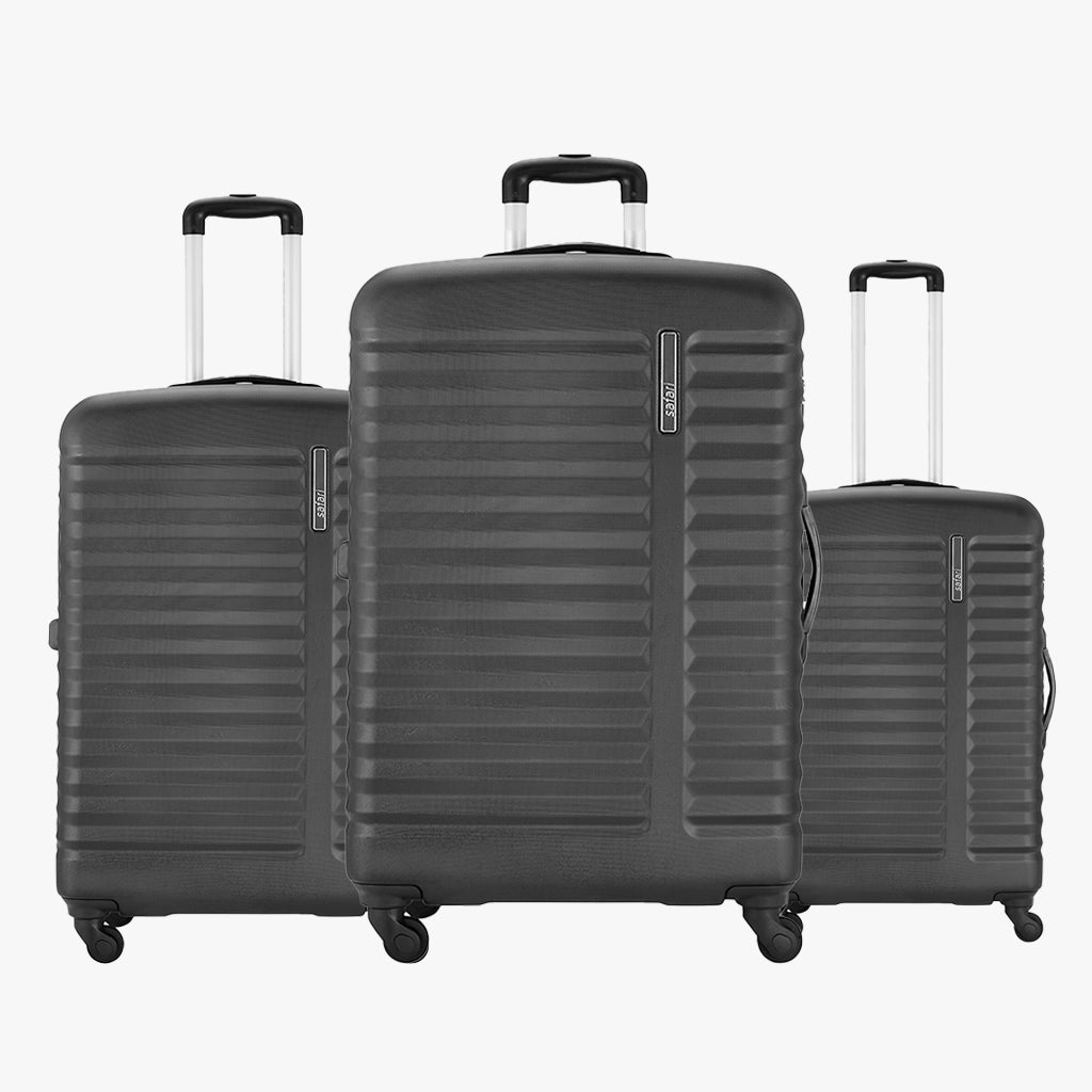 Aerodyne Hard Luggage With TSA Lock and Airline Compliant Sizing Combo (Small, Medium ) - Black
