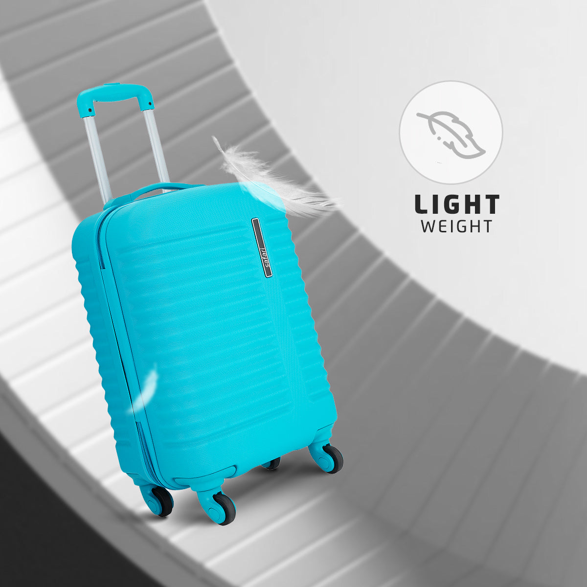 Aerodyne Hard Luggage With TSA Lock and Airline Compliant Sizing Combo (Small, Medium and Large) - Cyan