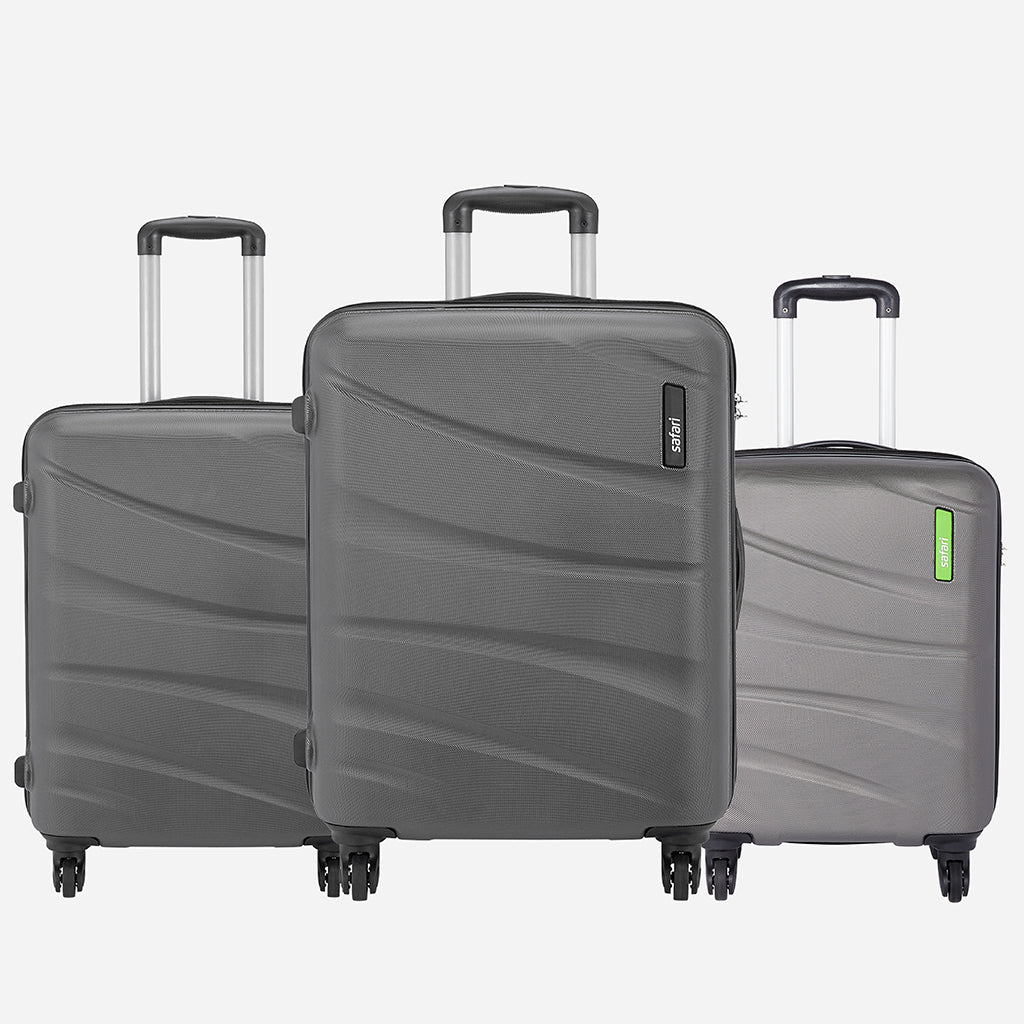 Flo Secure Hard luggage with Anti-Theft Zipper and Detailed Interiors - Combo