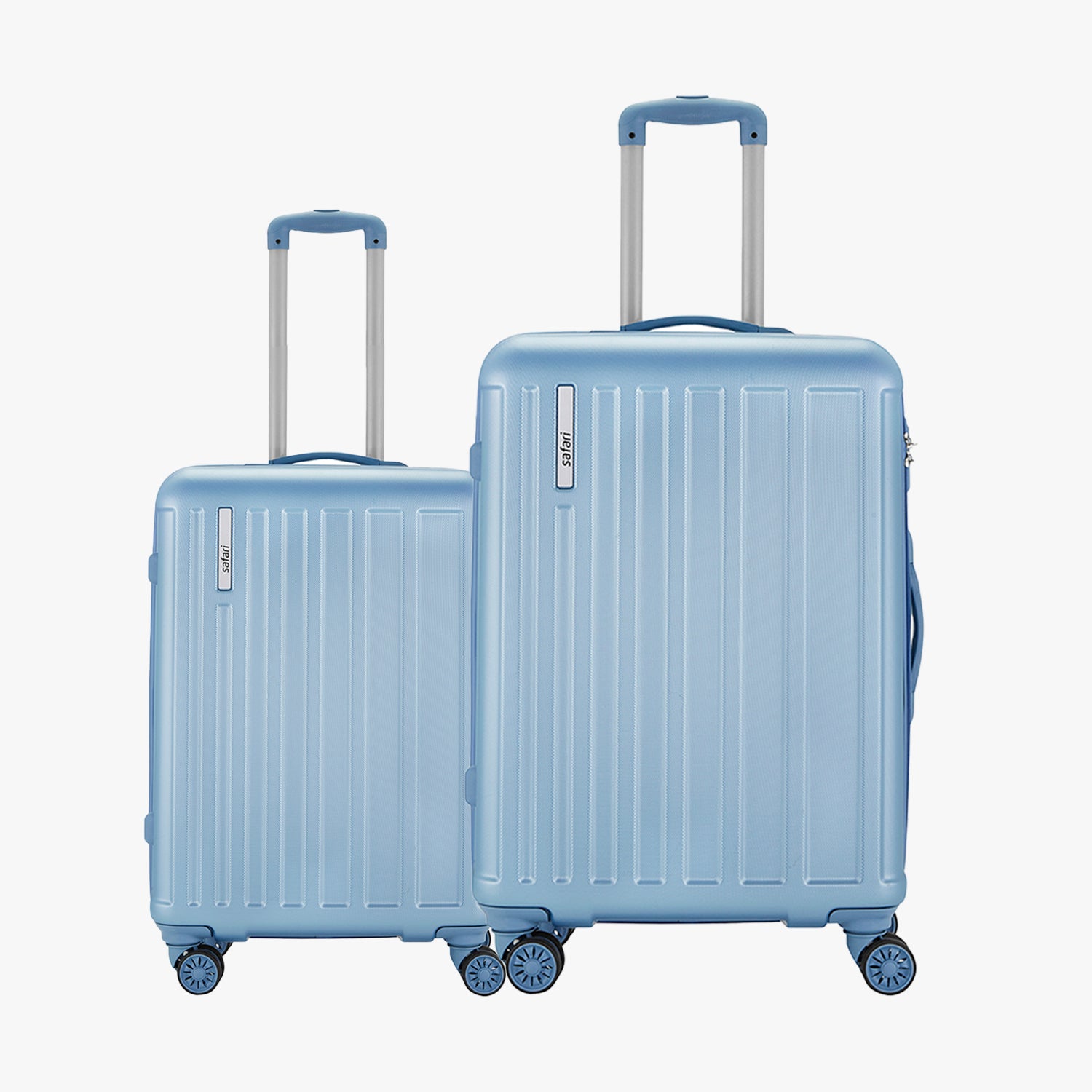 Linea Hard Luggage With Dual Wheels and Detailed Interiors Combo (Small and Medium) - Pearl Blue