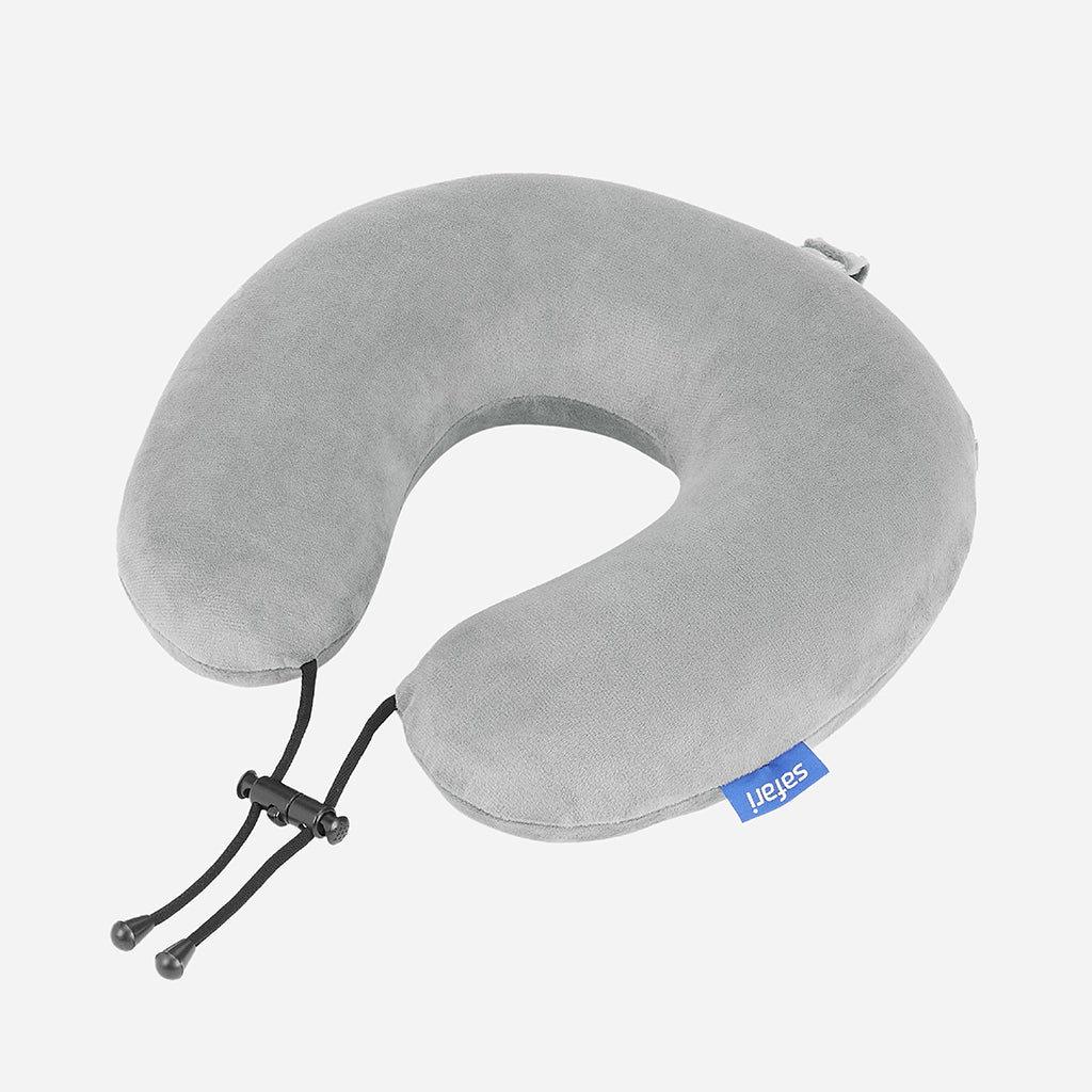 Basic Neck Pillow with Washable Cover- Grey
