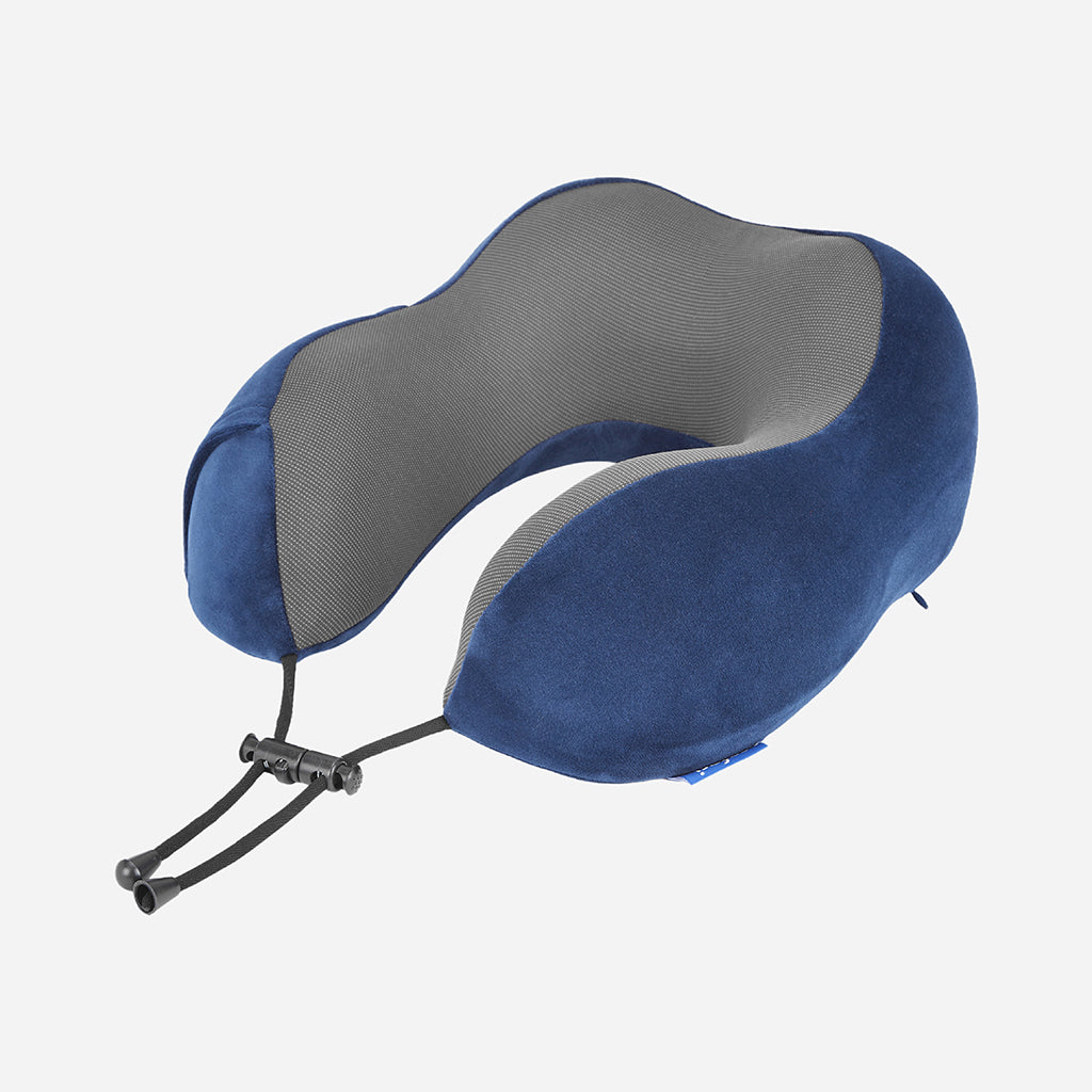 Curve Ergonomic Neck Pillow with Washable Cover- Blue