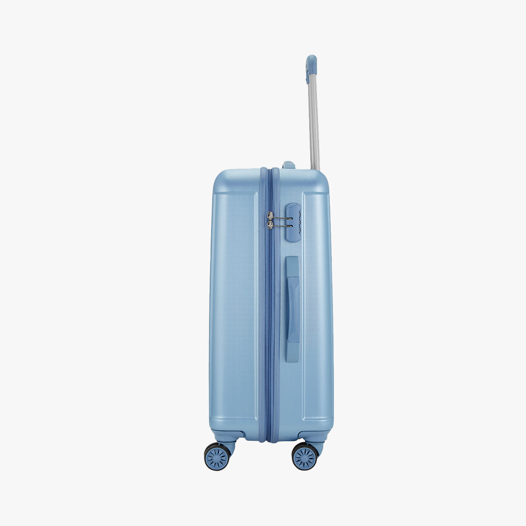 Linea Hard Luggage With Dual Wheels and Detailed Interiors Combo (Small and Medium) - Pearl Blue