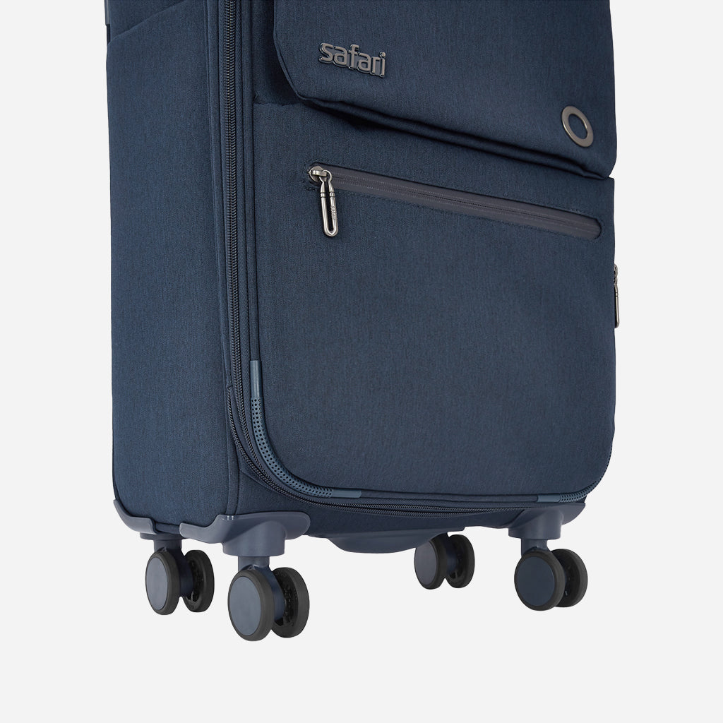 Bristol Soft Luggage with TSA lock, Dual wheels and USB charging Port - Blue