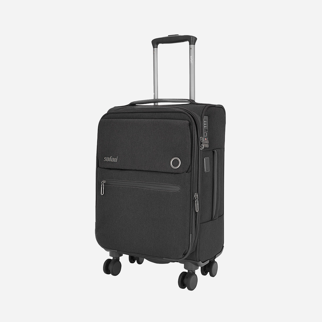 Bristol Soft Luggage with TSA lock, Dual wheels and USB charging Port - Grey