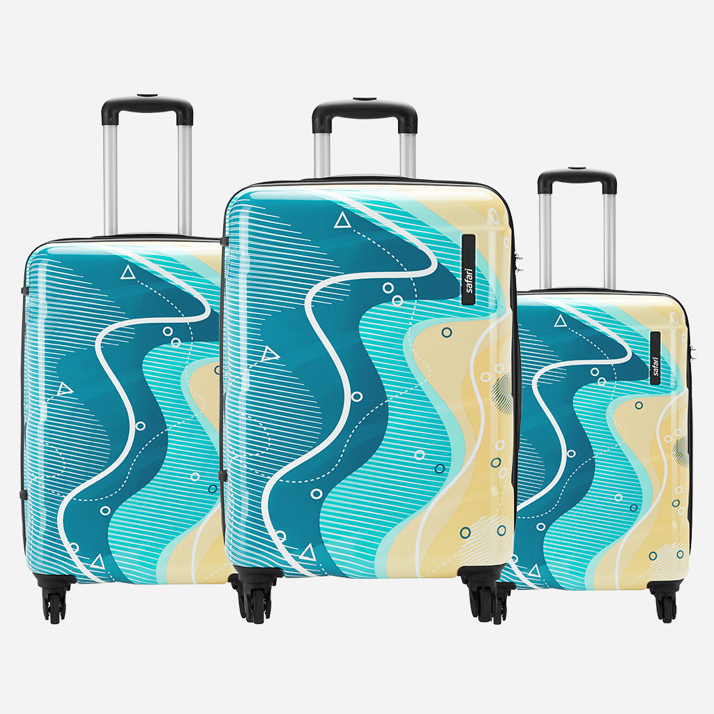 Coastline Hard luggage Combo Set (Small, Medium and Large) - Printed