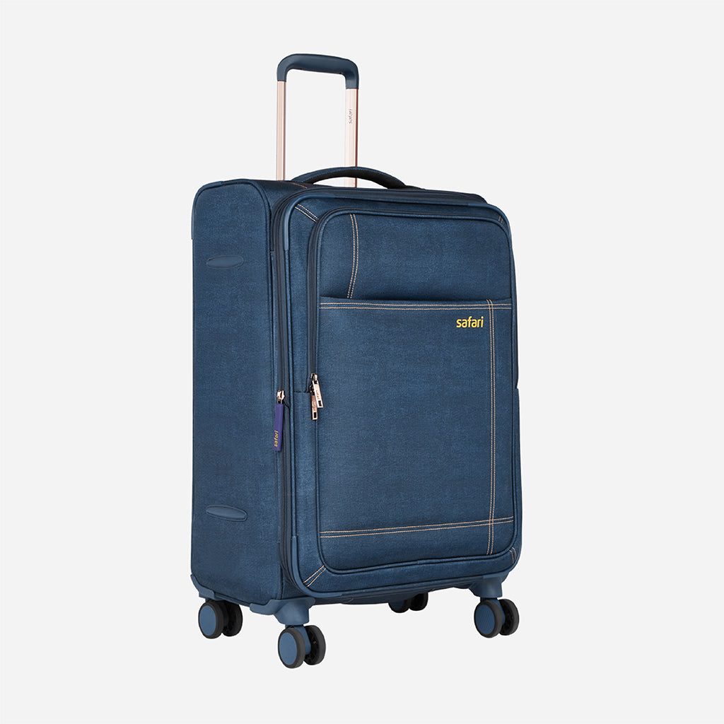 Denim Plus Medium Soft Luggage and Business Trolley Combo