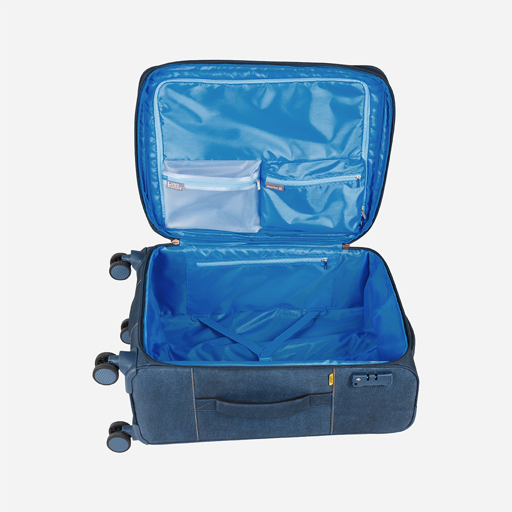 Denim Plus Medium Soft Luggage and Business Trolley Combo