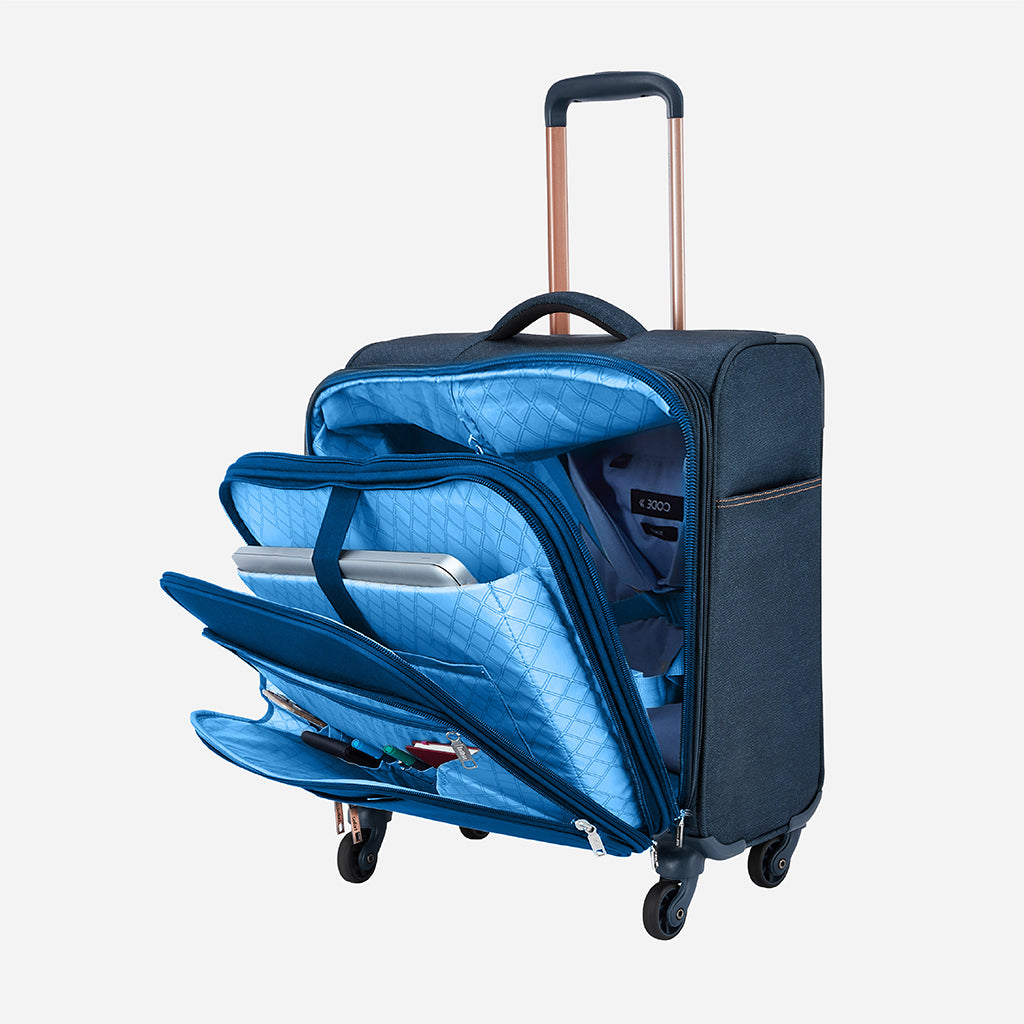 Denim Business laptop Trolley and Whisk Formal backpack Combo