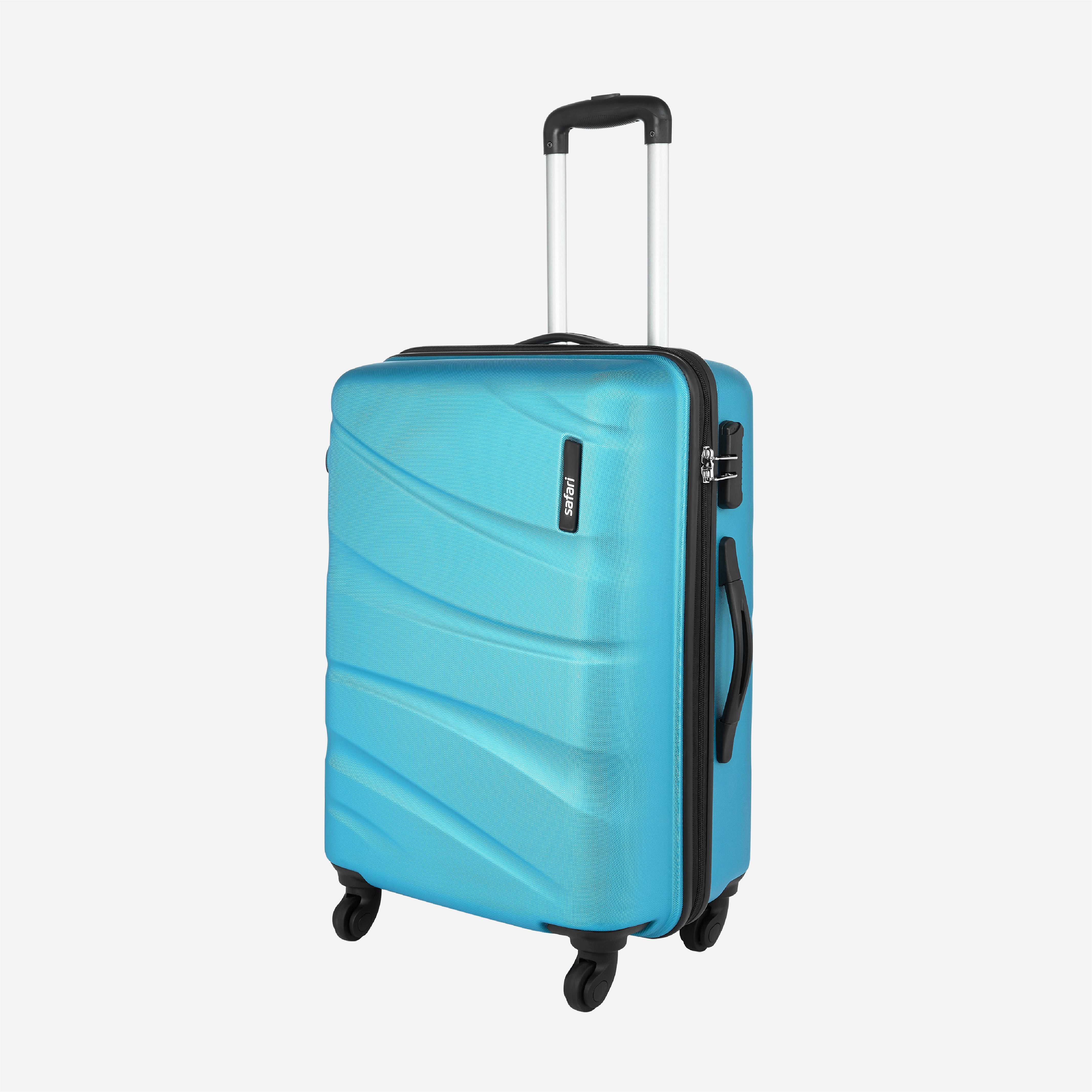 Flo Secure Hard Luggage with Anti-Theft Zipper and Detailed Interiors - Electric Teal