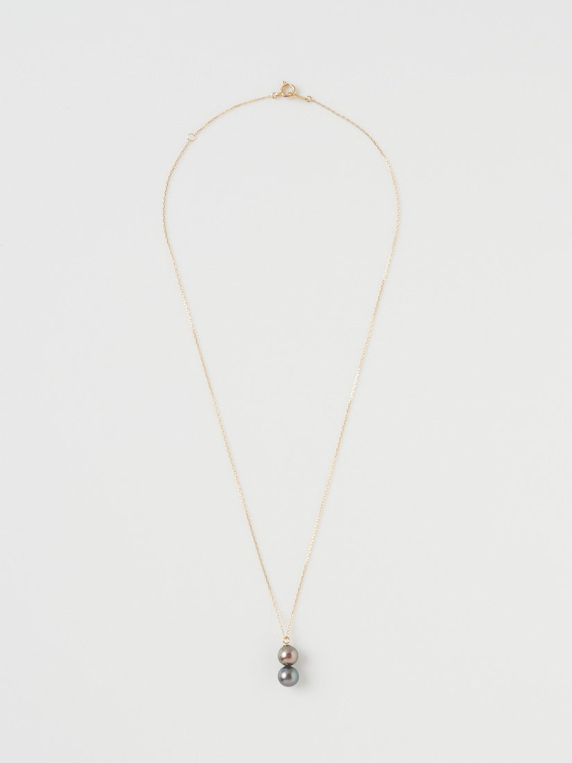 《TOWAJE》Akoya Black Twin Necklace