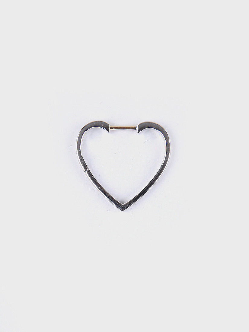 Hoop heart ピアス small / silver (片耳用)