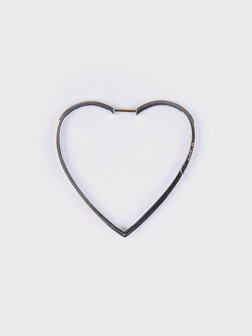 Hoop heart ピアス  large / silver (片耳用)