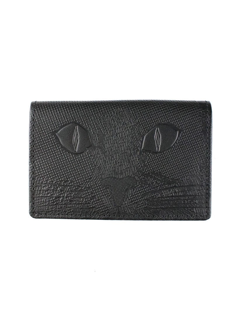 【再入荷】黒革カードケース『猫目』